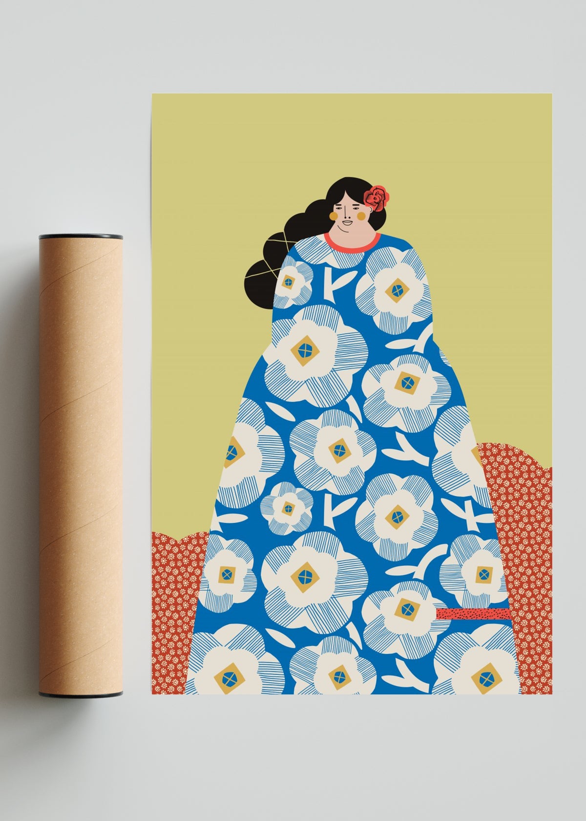Mujer con vestido Azul - FotoV Solo print