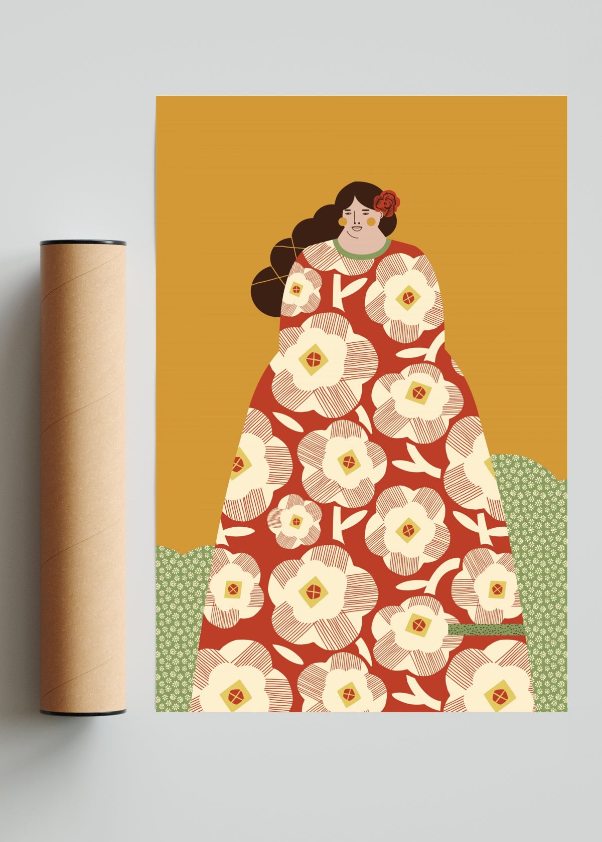 Mujer con Kimono Rojo - FotoV Solo print