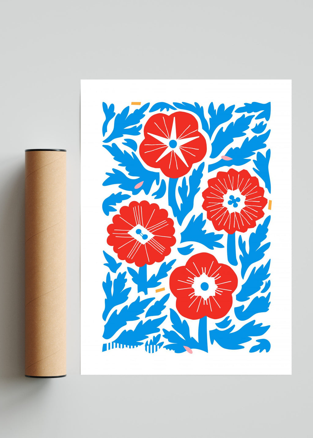 Cuatro Flores - Rojo - Retrato solo print