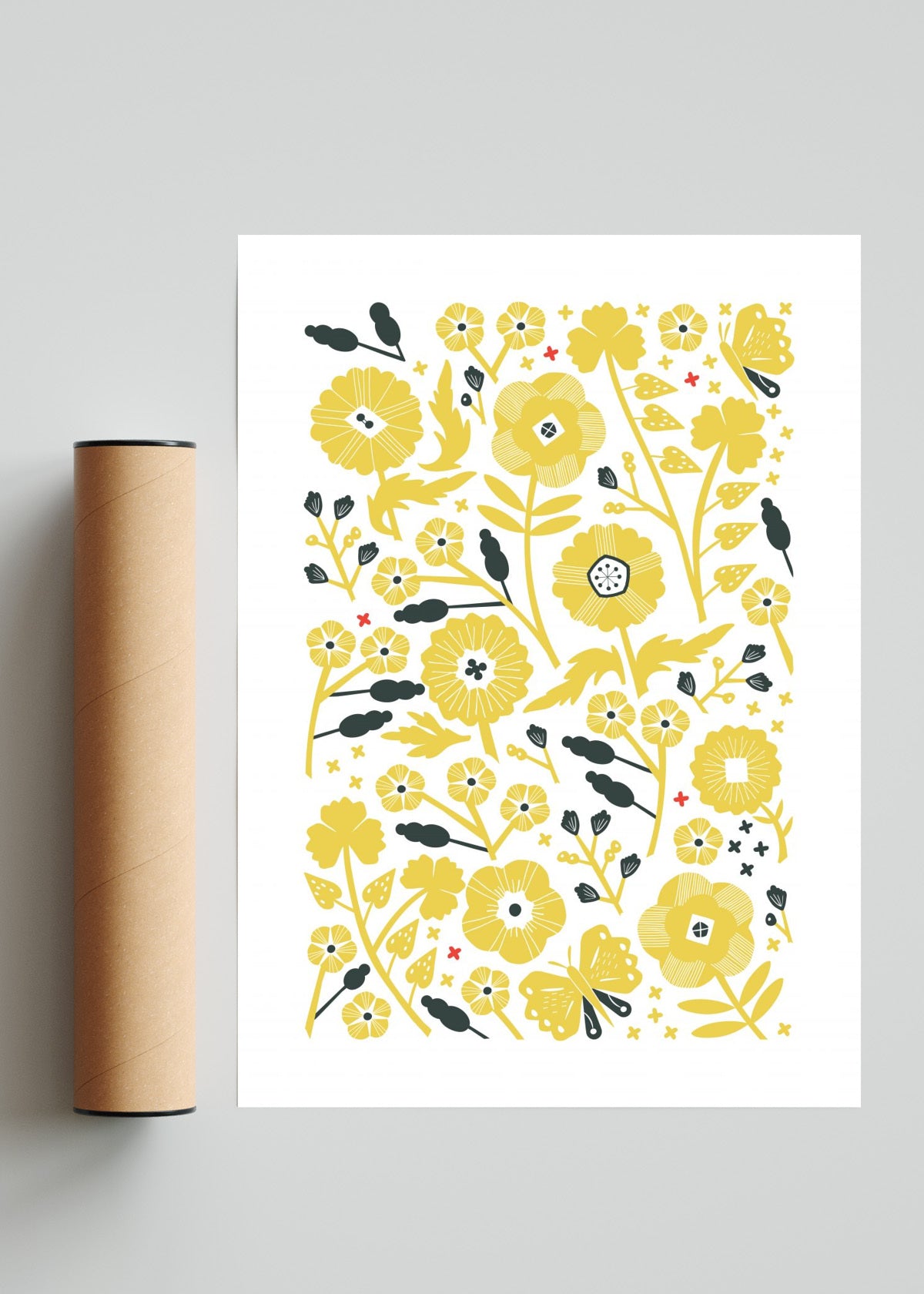 Florecillas del Campo - Amarillo - Retrato solo print