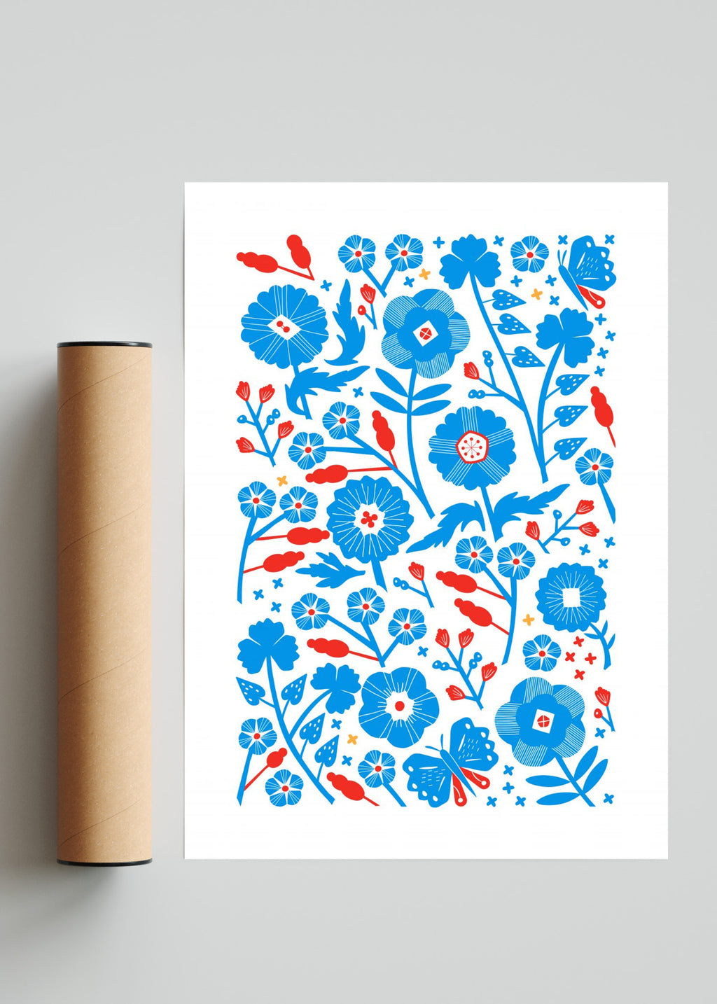 Florecillas del Campo - Celeste - Retrato solo print