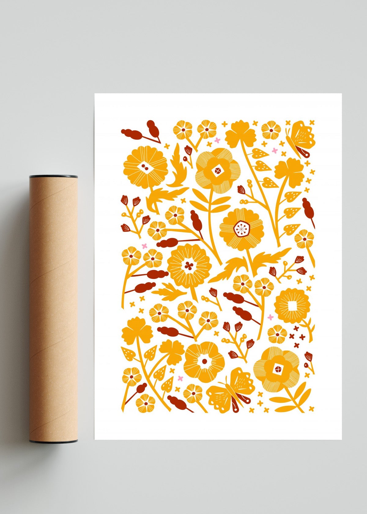 Florecillas del Campo - Naranja - Retrato solo print