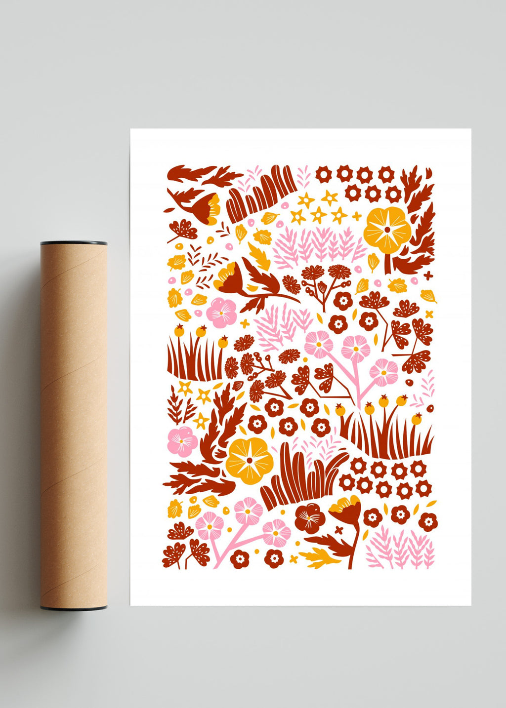 Prado - Bordeaux Naranja y Rosa. - Retrato solo print