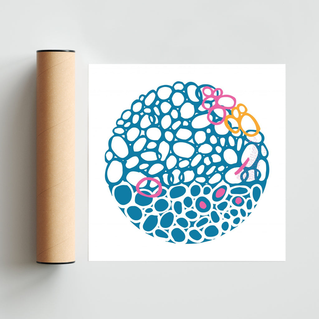 STONE CIRCLE - AZUL Y MAGENTA - Cuadrado solo print
