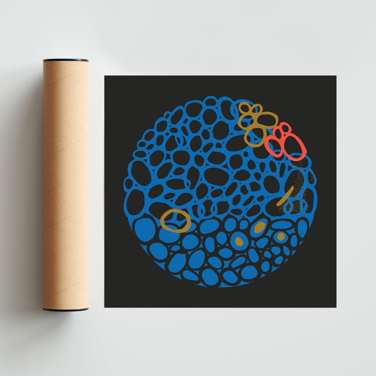 STONE CIRCLE - NEGRO Y AZUL - Cuadrado solo print