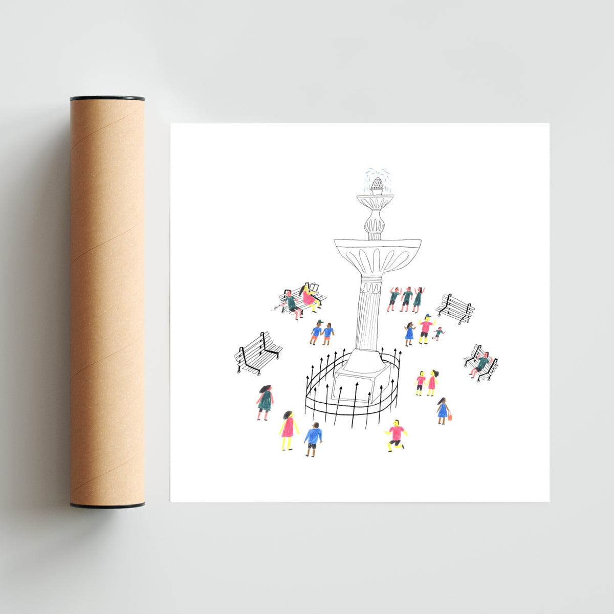 La gente se divierte - Cuadrado solo print