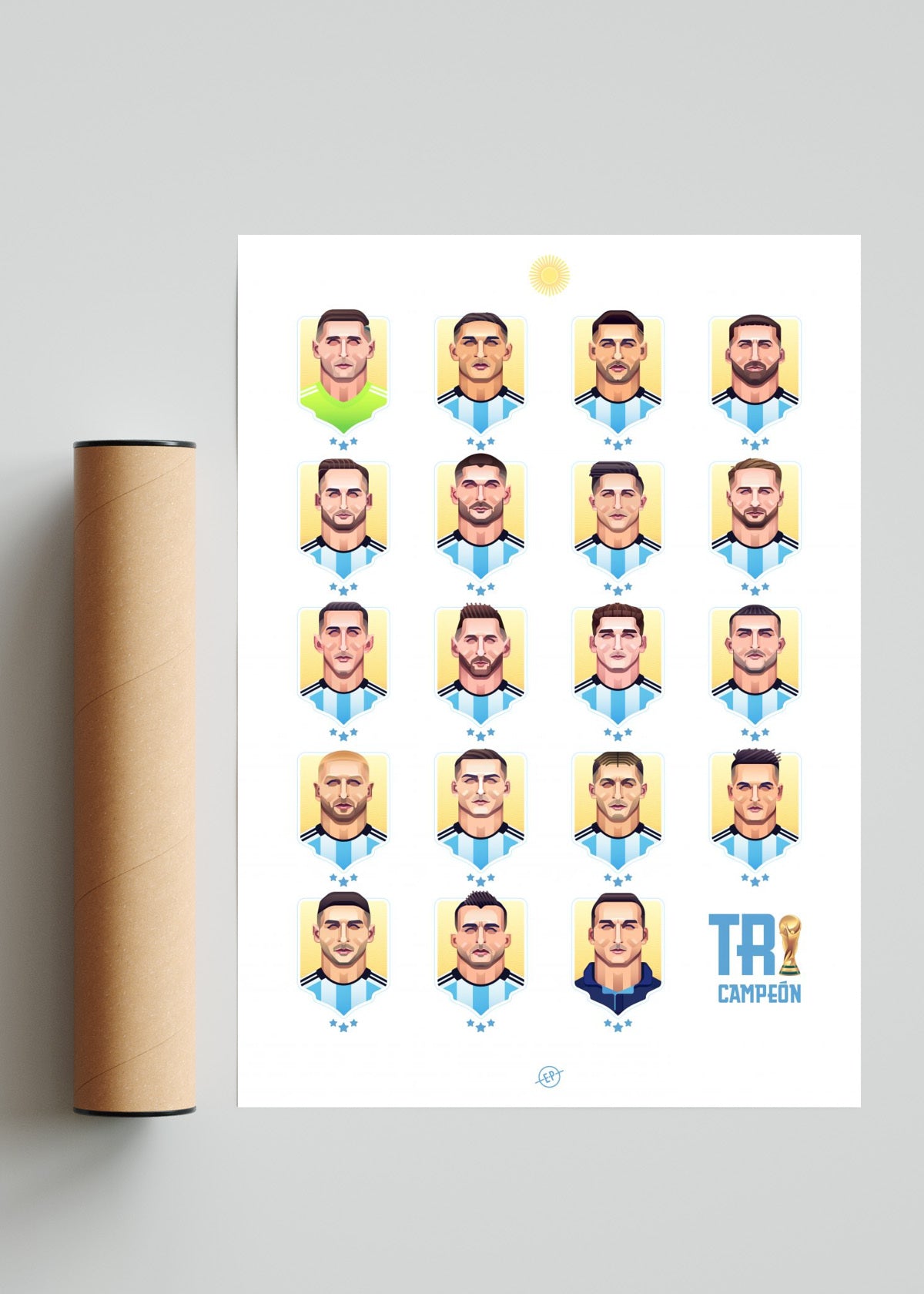 Tricampeón - Retrato solo print
