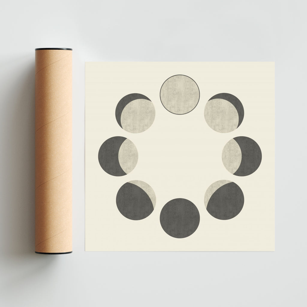 Fases de la luna 4 - Cuadrado solo print