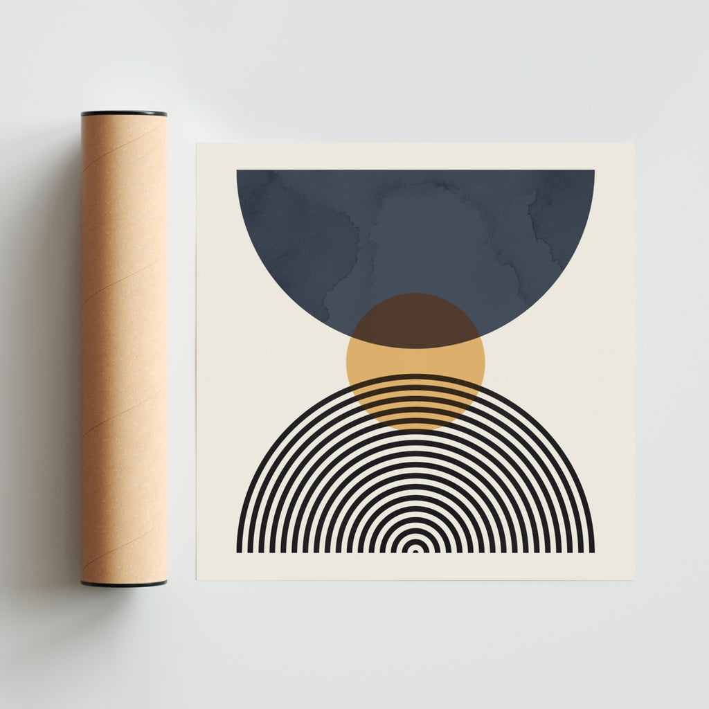 Líneas y círculos 32 - Cuadrado solo print