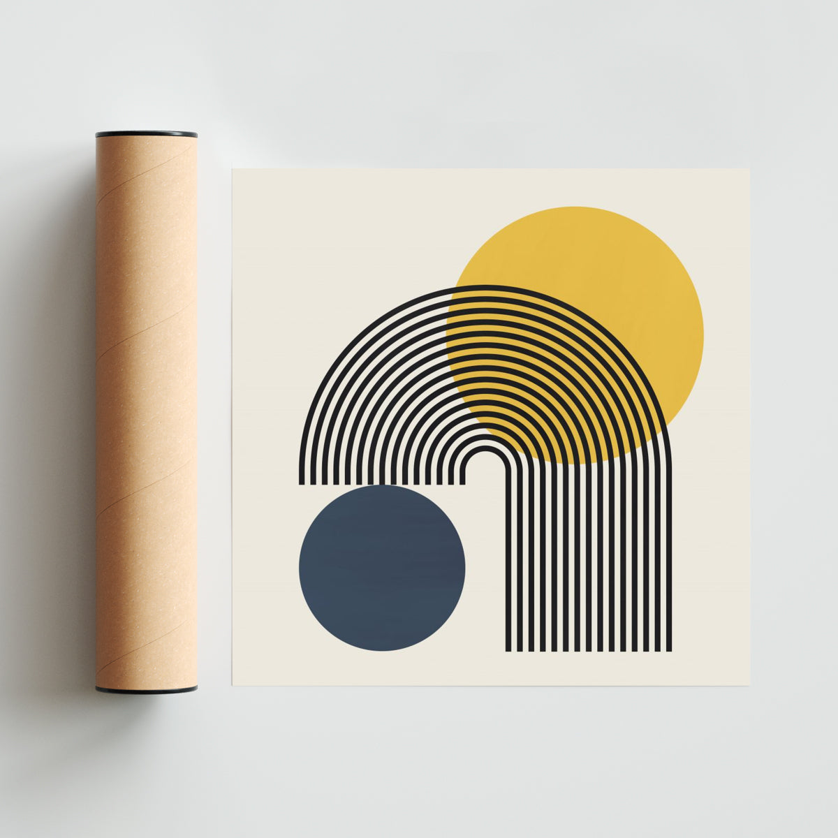 Líneas y círculos 33 - Cuadrado solo print