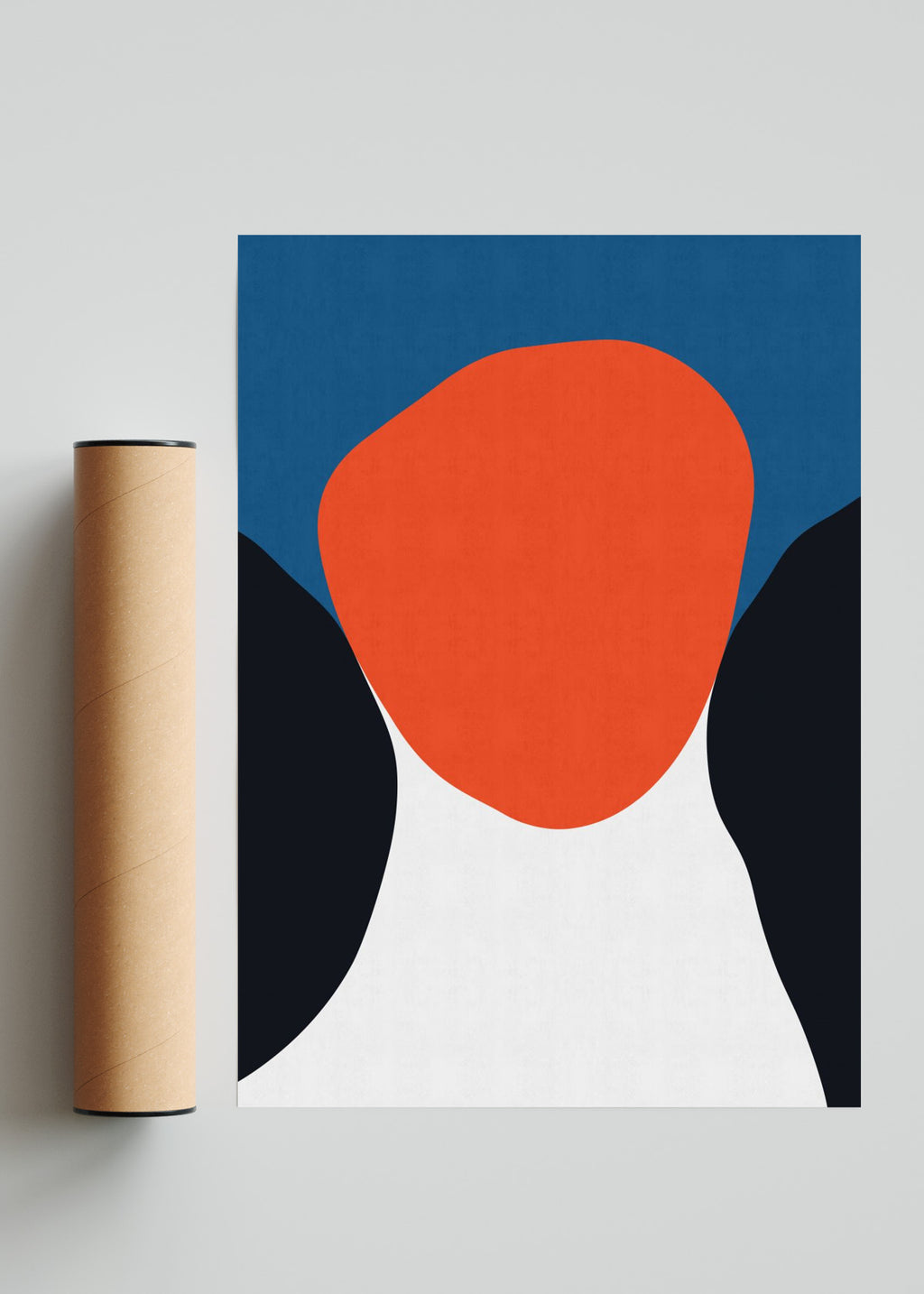 Azul y rojo 4 - Retrato solo print