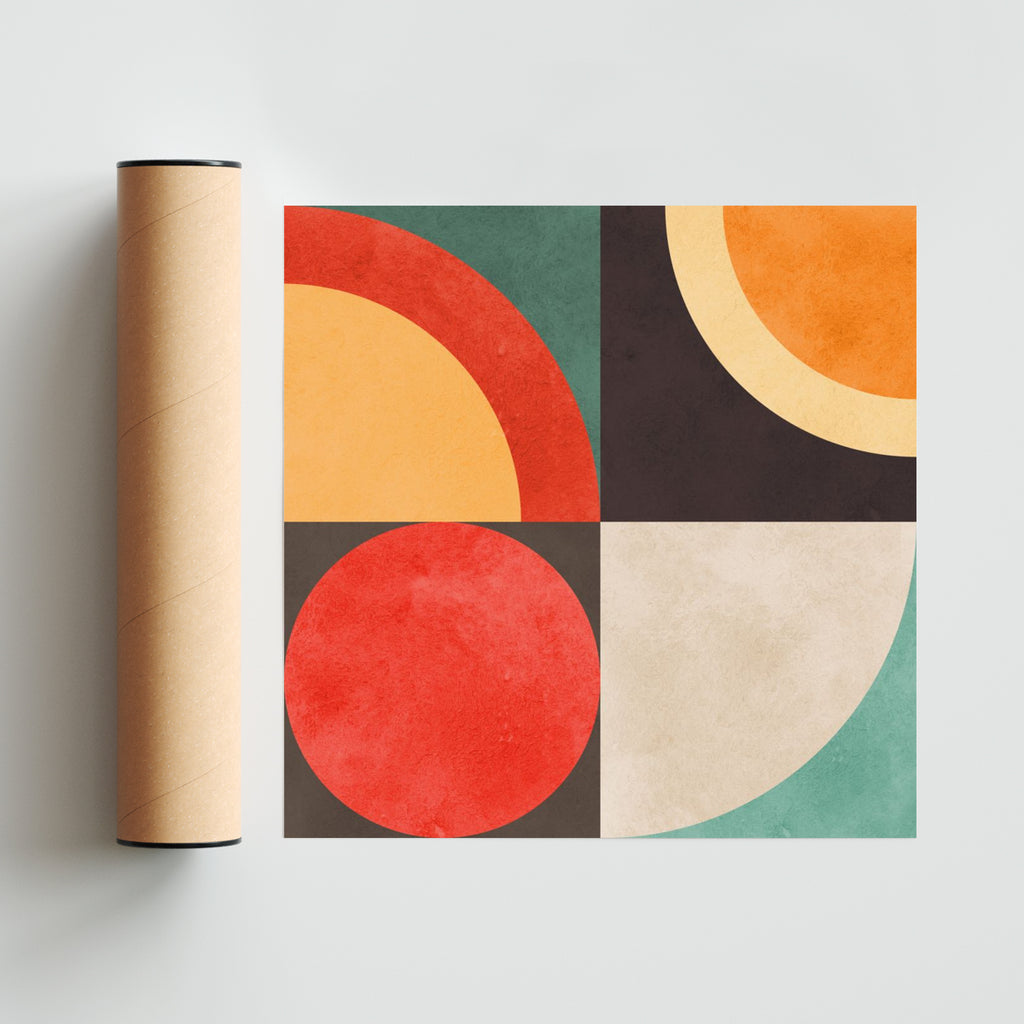 Círculos y semicírculos 19 - Cuadrado solo print