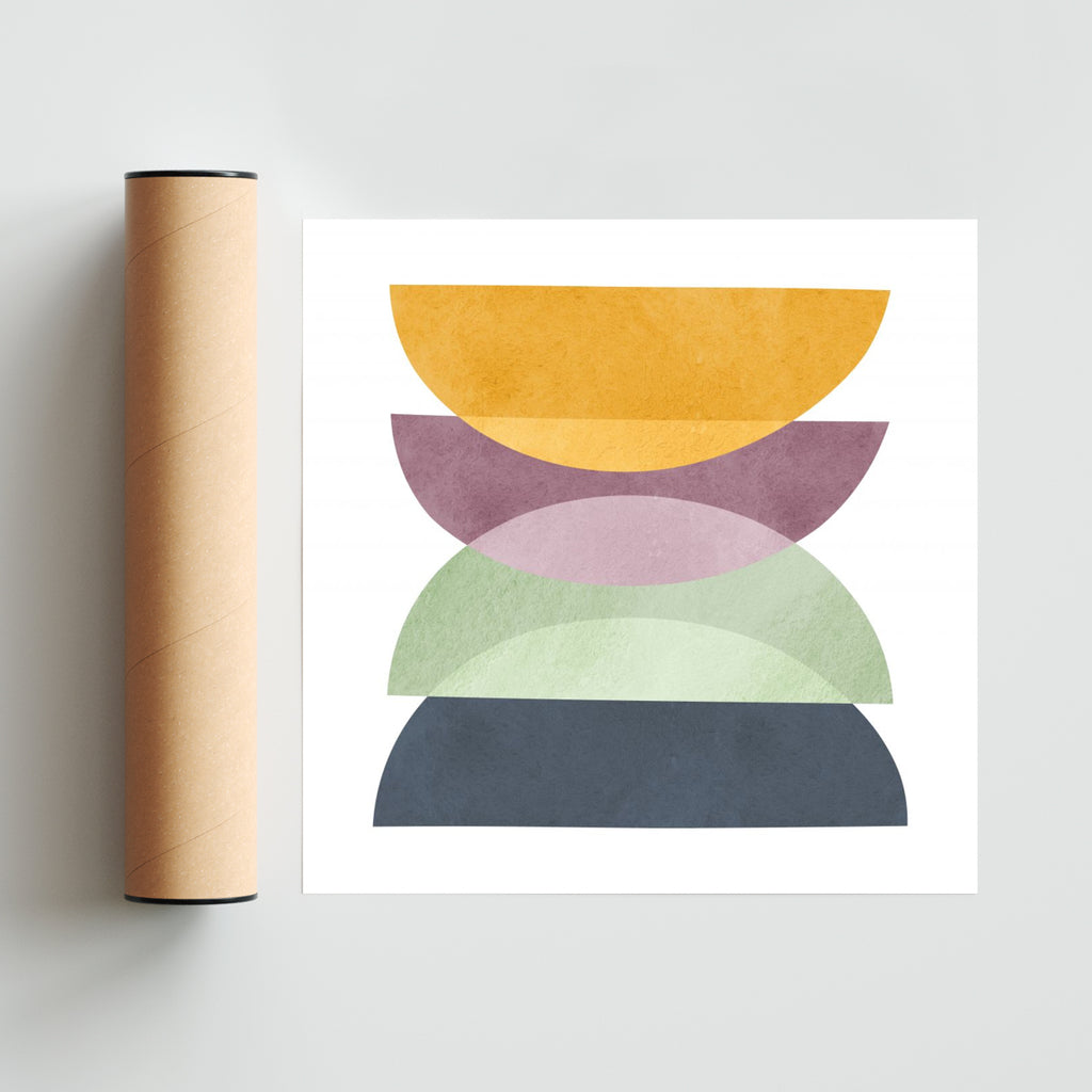 Círculos y semicírculos 22 - Cuadrado solo print