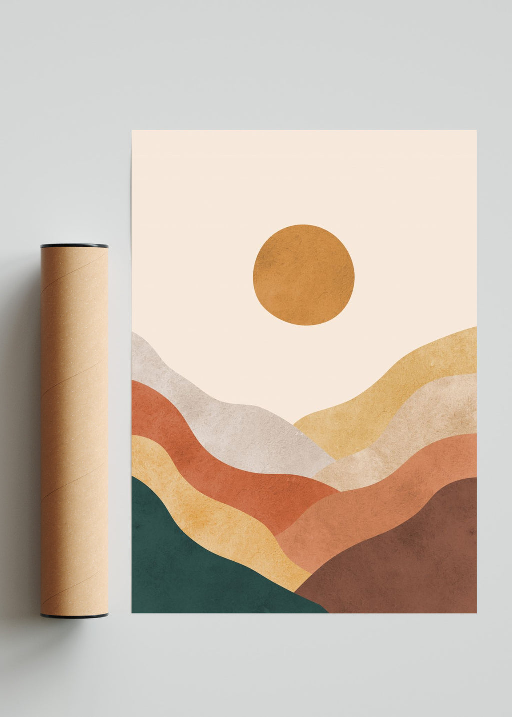 Paisaje de acuarela 8 - Retrato solo print