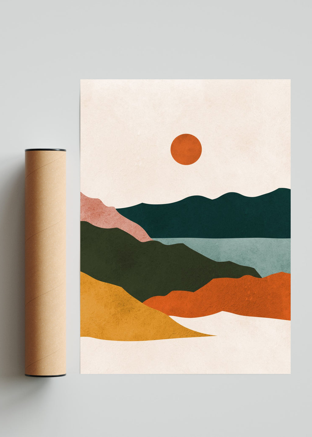 Paisaje de acuarela 10 - Retrato solo print