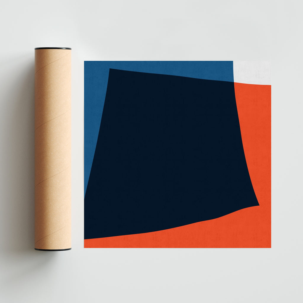 Azul y rojo 10 - Cuadrado solo print
