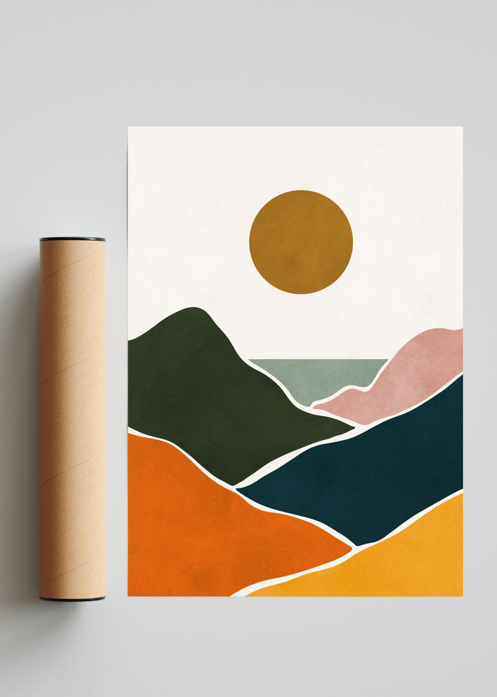 Paisaje de acuarela 14 - Retrato solo print