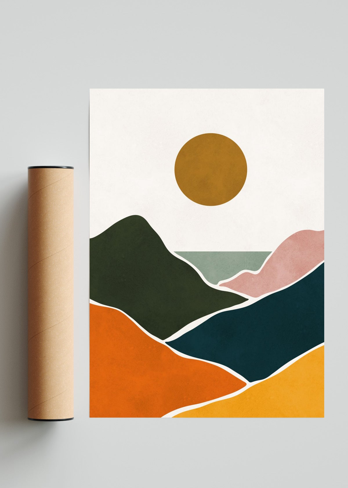 Paisaje de acuarela 14 - Retrato solo print