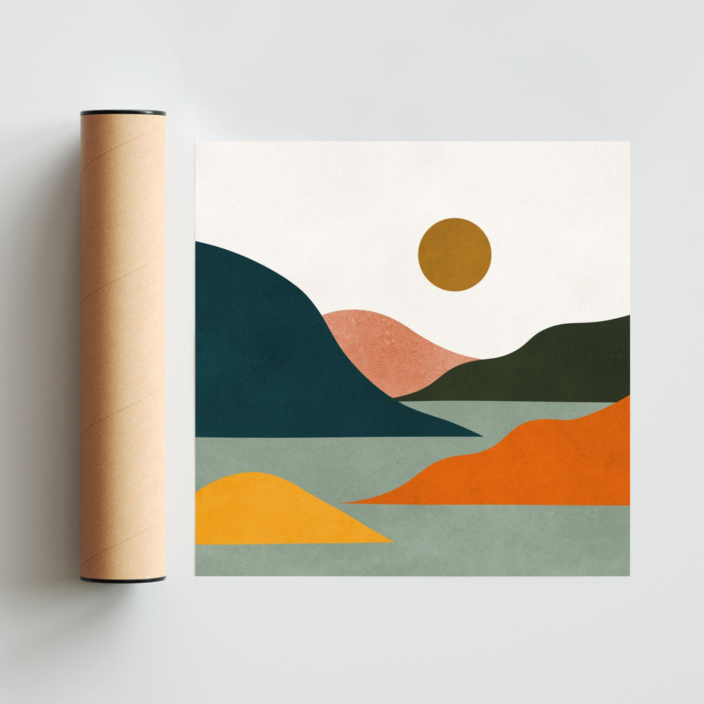 Paisaje de acuarela 15 - Cuadrado solo print