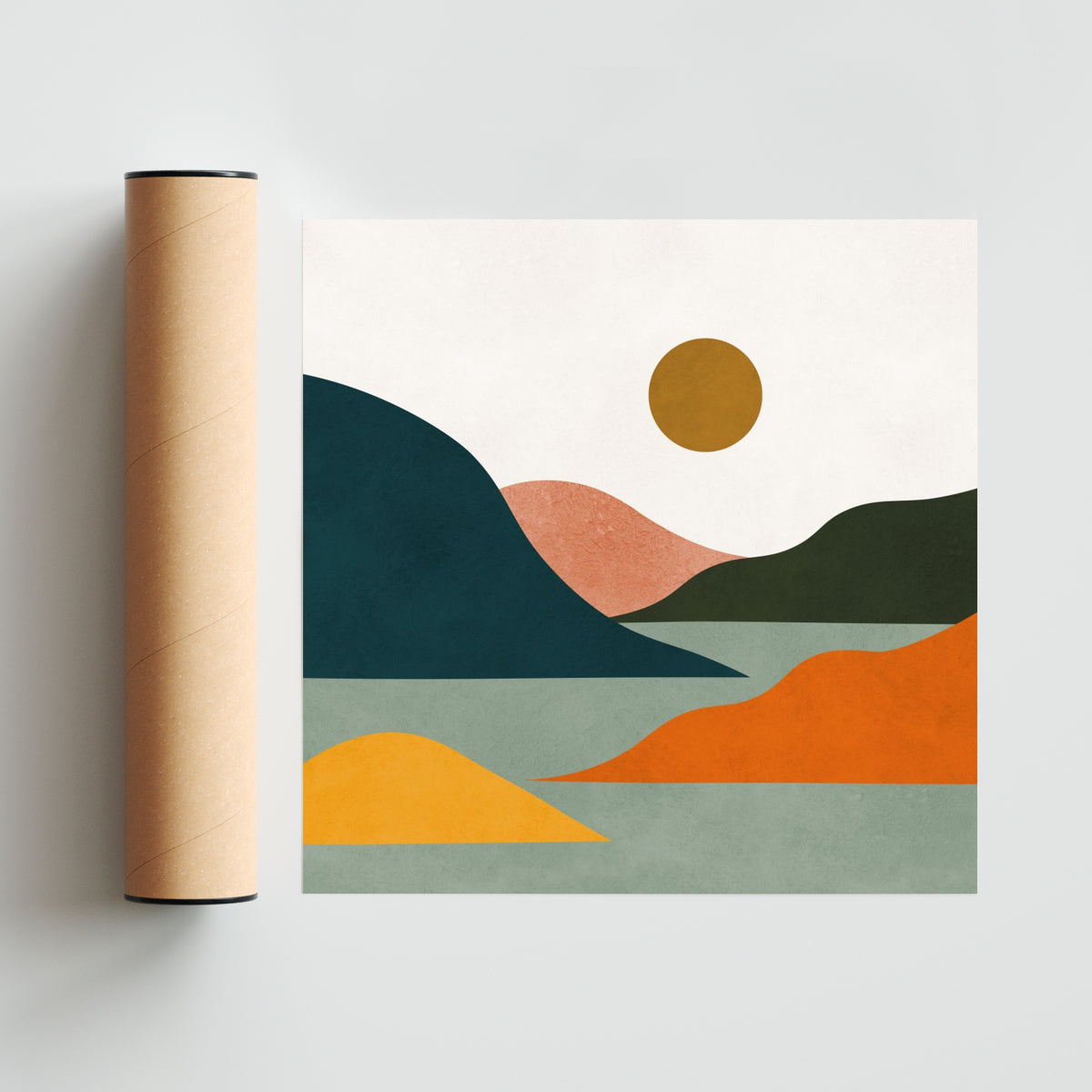 Paisaje de acuarela 15 - Cuadrado solo print