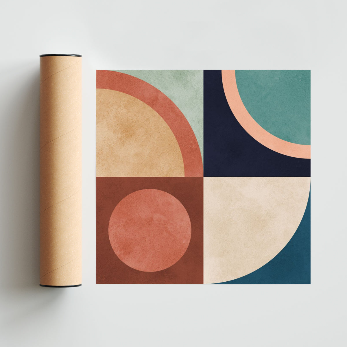Círculos y semicírculos 35 - Cuadrado solo print