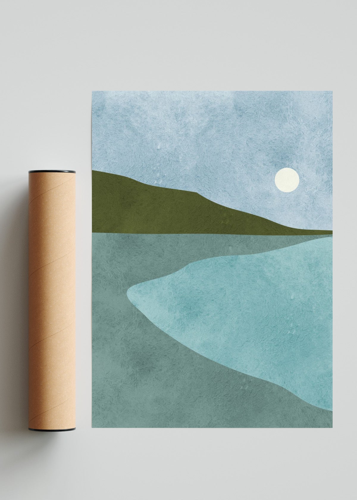 Paisaje de acuarela 9 - Retrato solo print