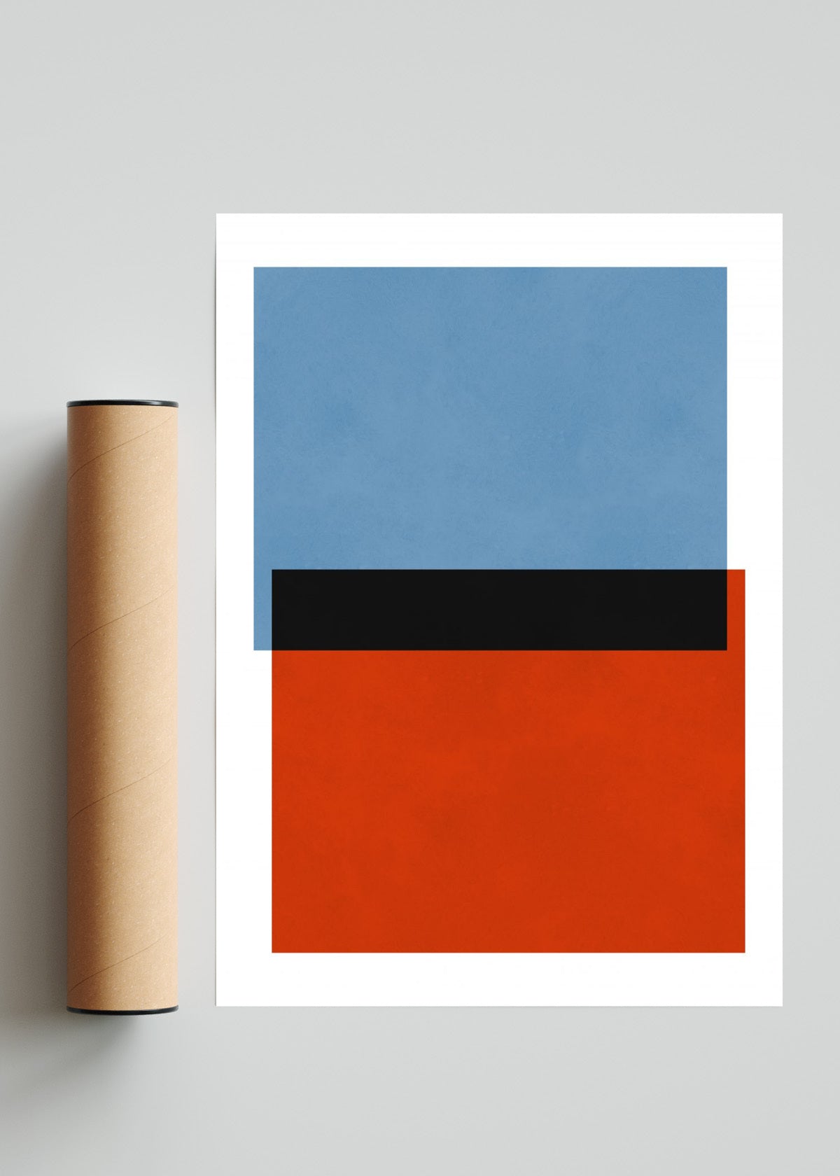 Rojo sobre azul 3 - Retrato solo print
