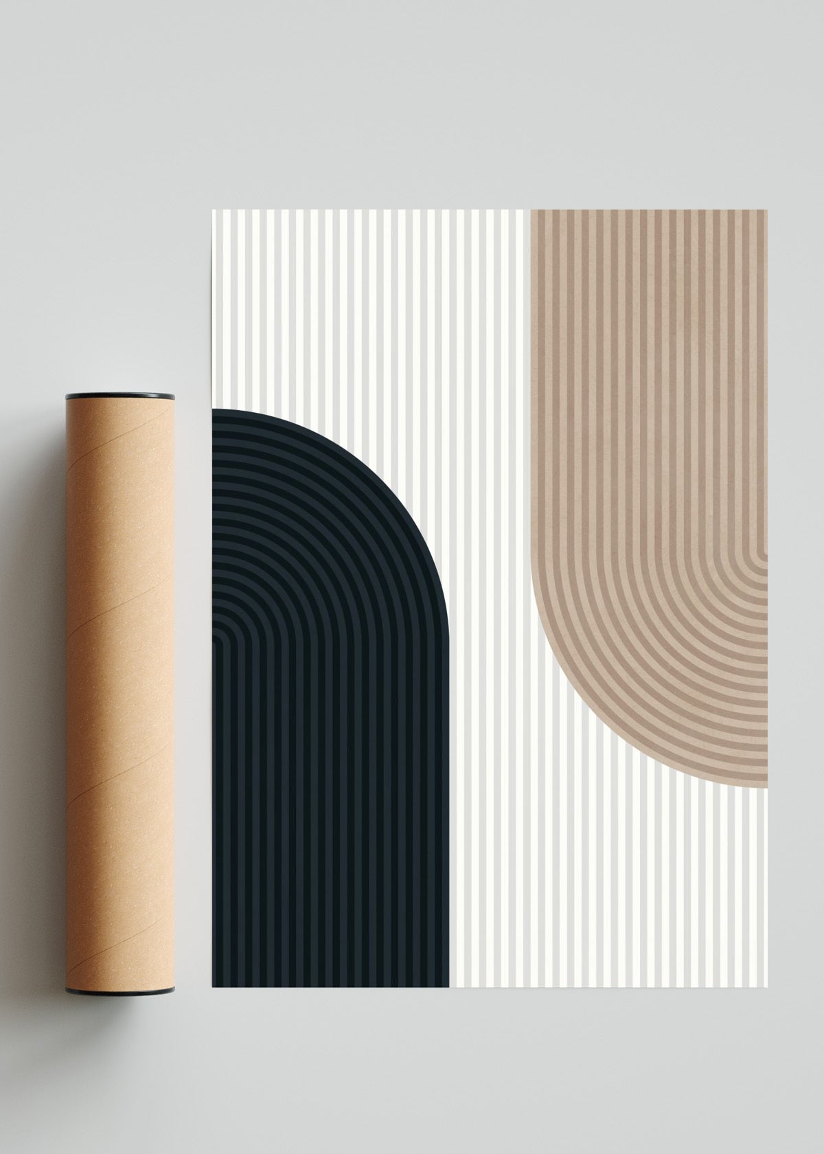 Arte de líneas y círculos 1 - Retrato solo print