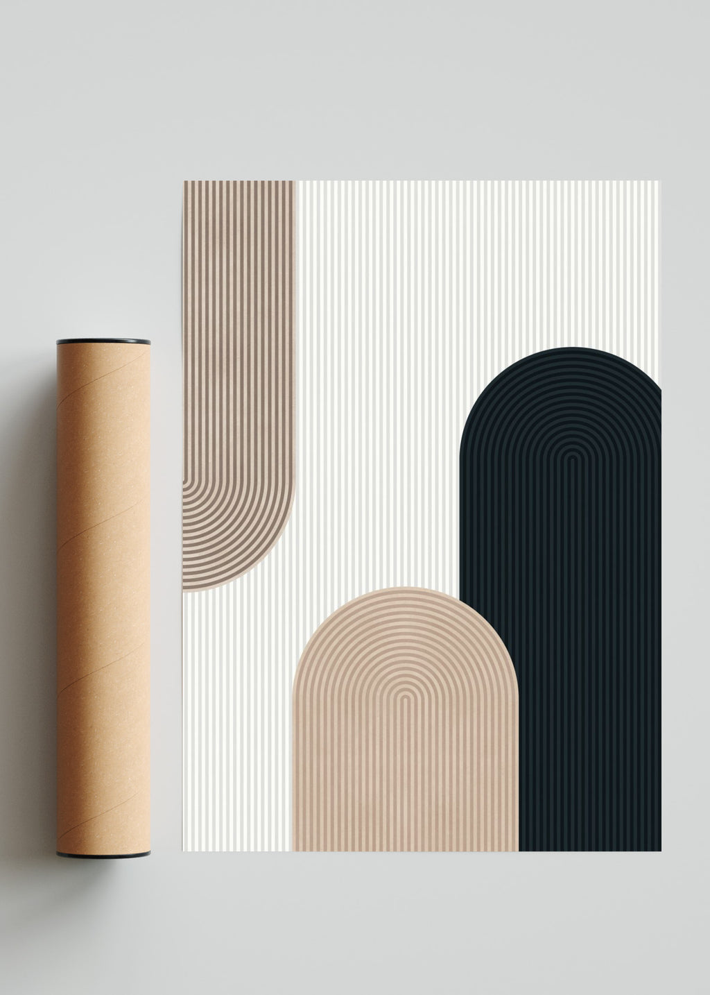 Arte de líneas y círculos 2 - Retrato solo print