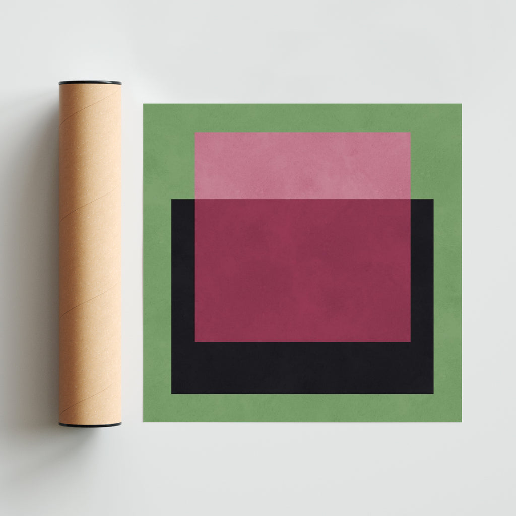 Geometria em fundo verde - Cuadrado solo print