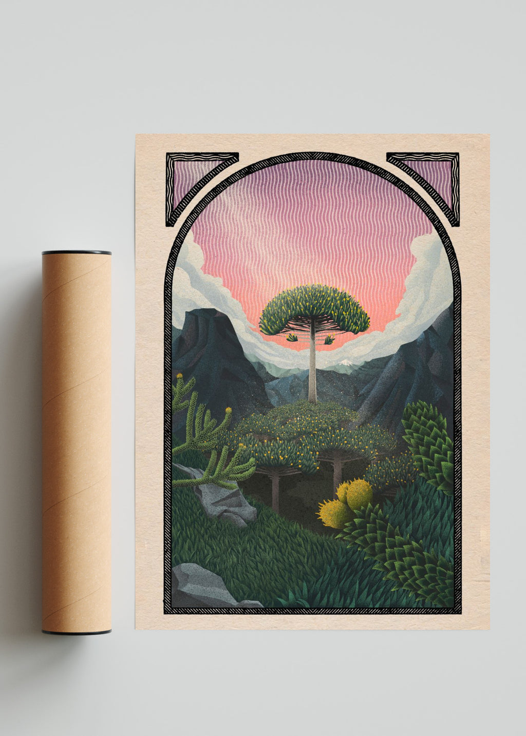 Trees of life - araucaria - Retrato solo print