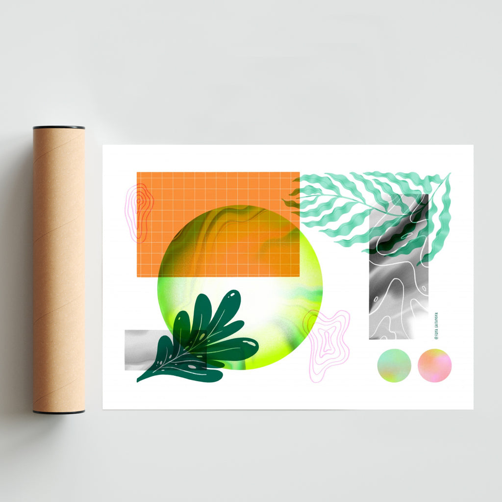 Geo abstract collage - Paisaje Solo print