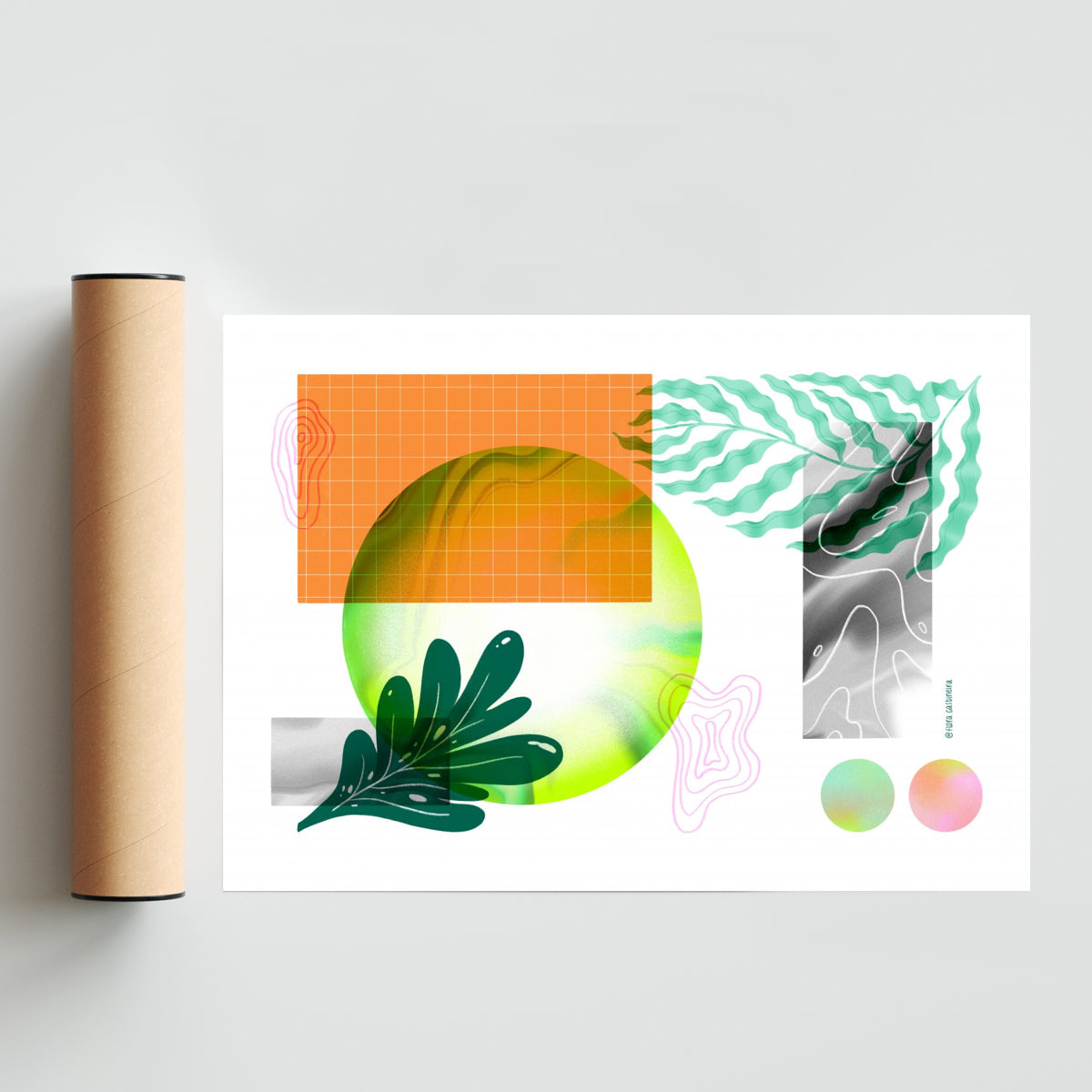 Geo abstract collage - Paisaje Solo print