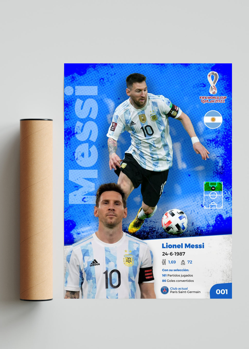 Lionel Messi - Qatar 2022 - Retrato solo print