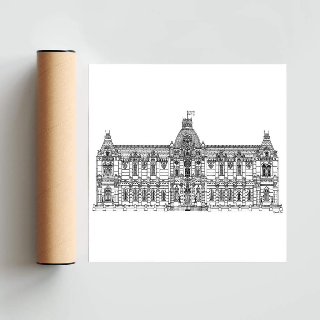 Palacio de Aguas Corrientes - Cuadrado solo print