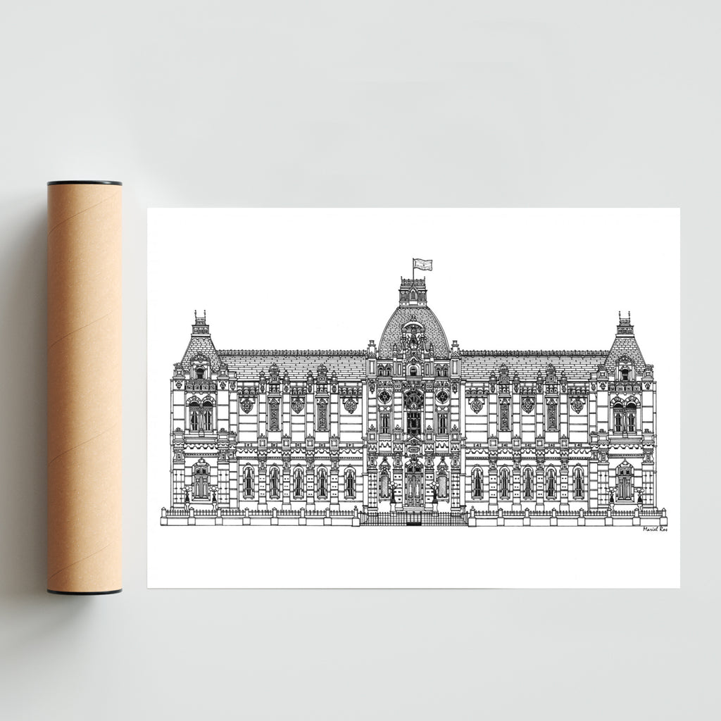 Palacio de Aguas Corrientes - Paisaje Solo print