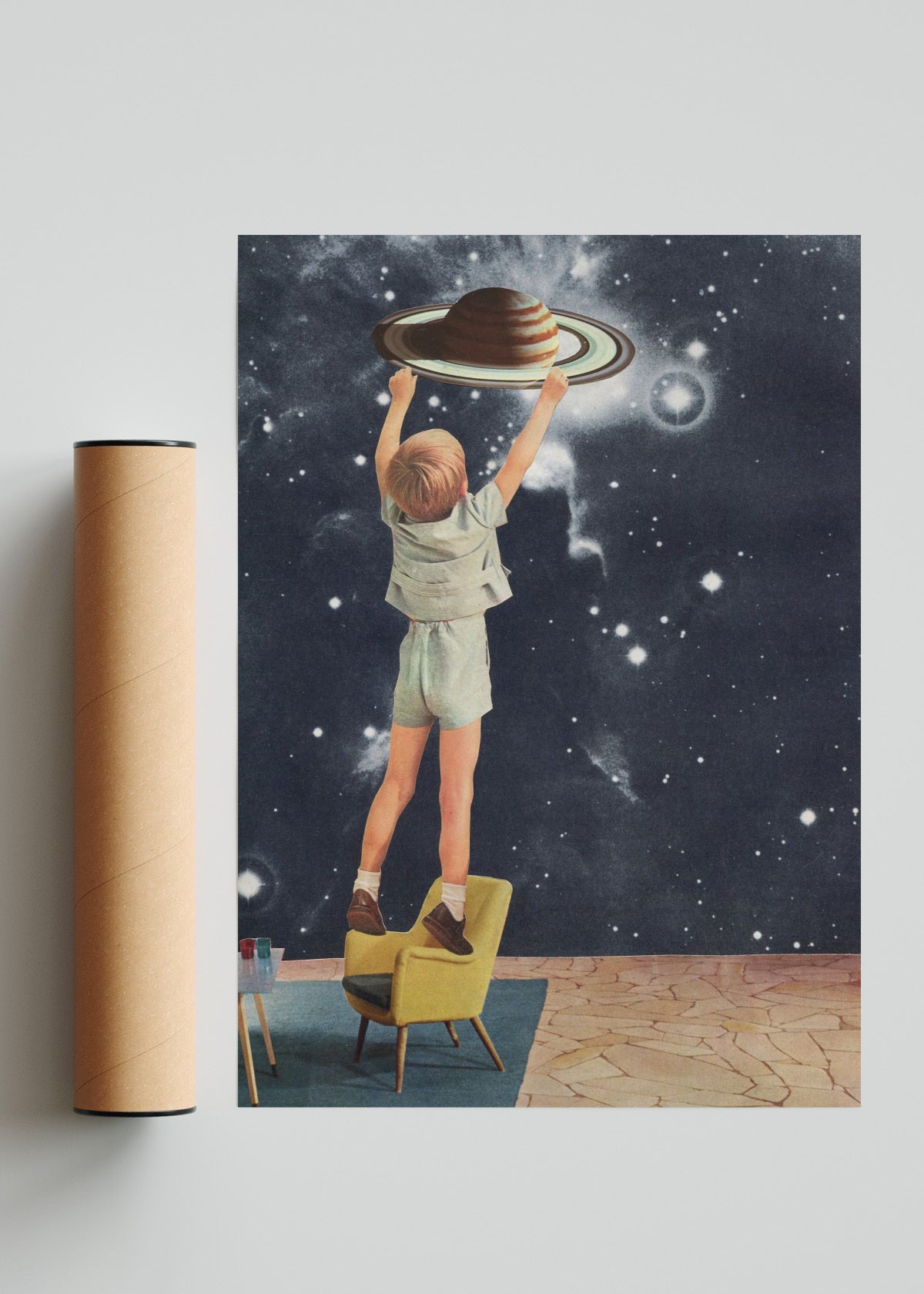 Santiago descubre Saturno - Retrato solo print