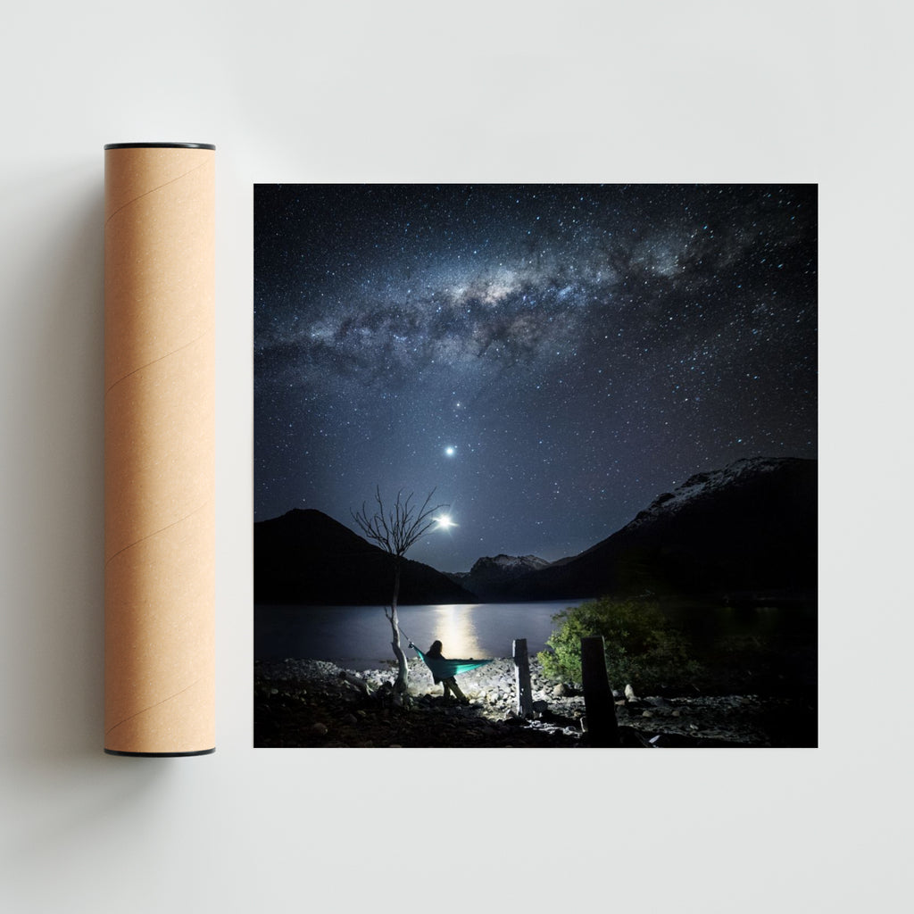 La luna, venus y marte - Cuadrado solo print