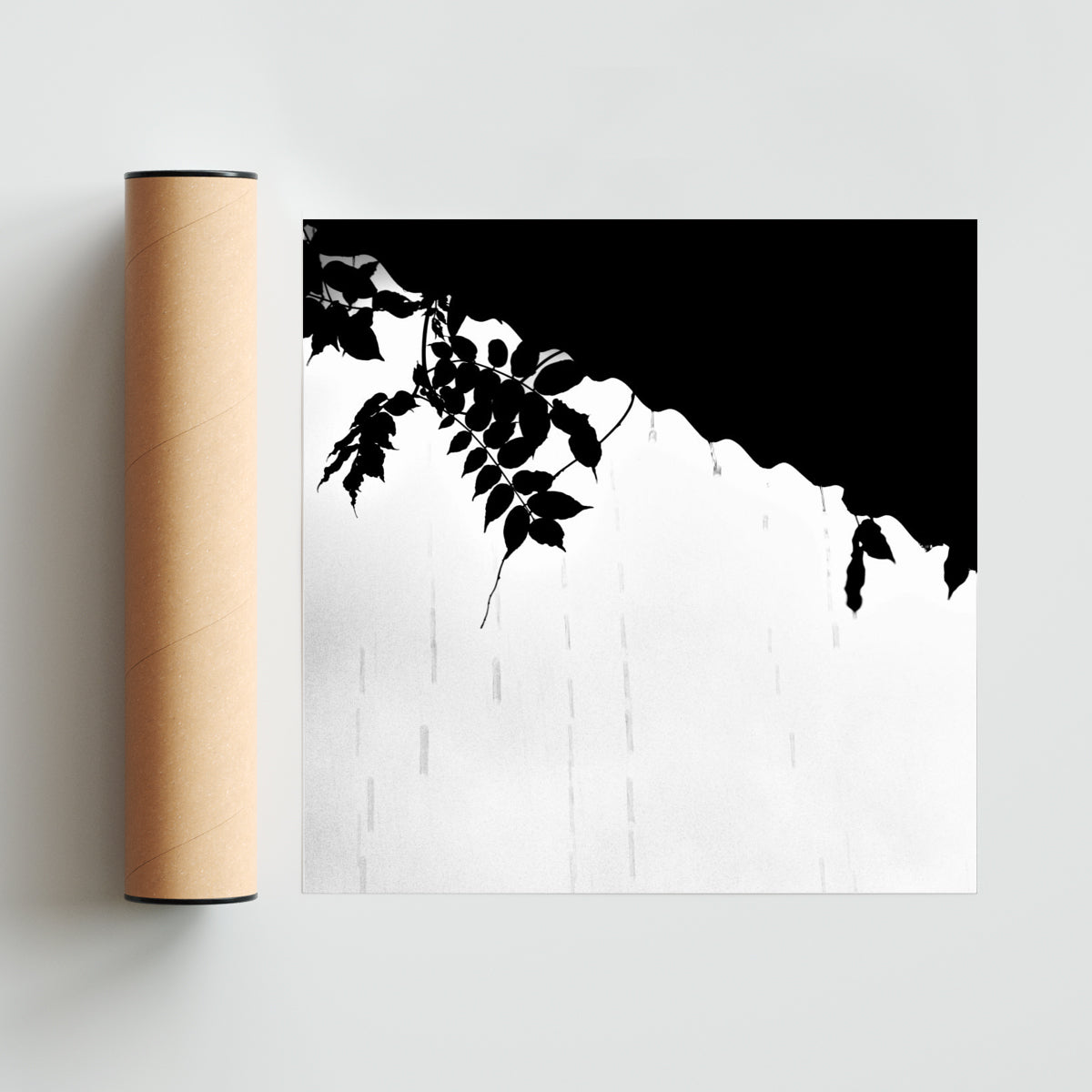 Lluvia en Blanco y Negro - 1 - Cuadrado solo print