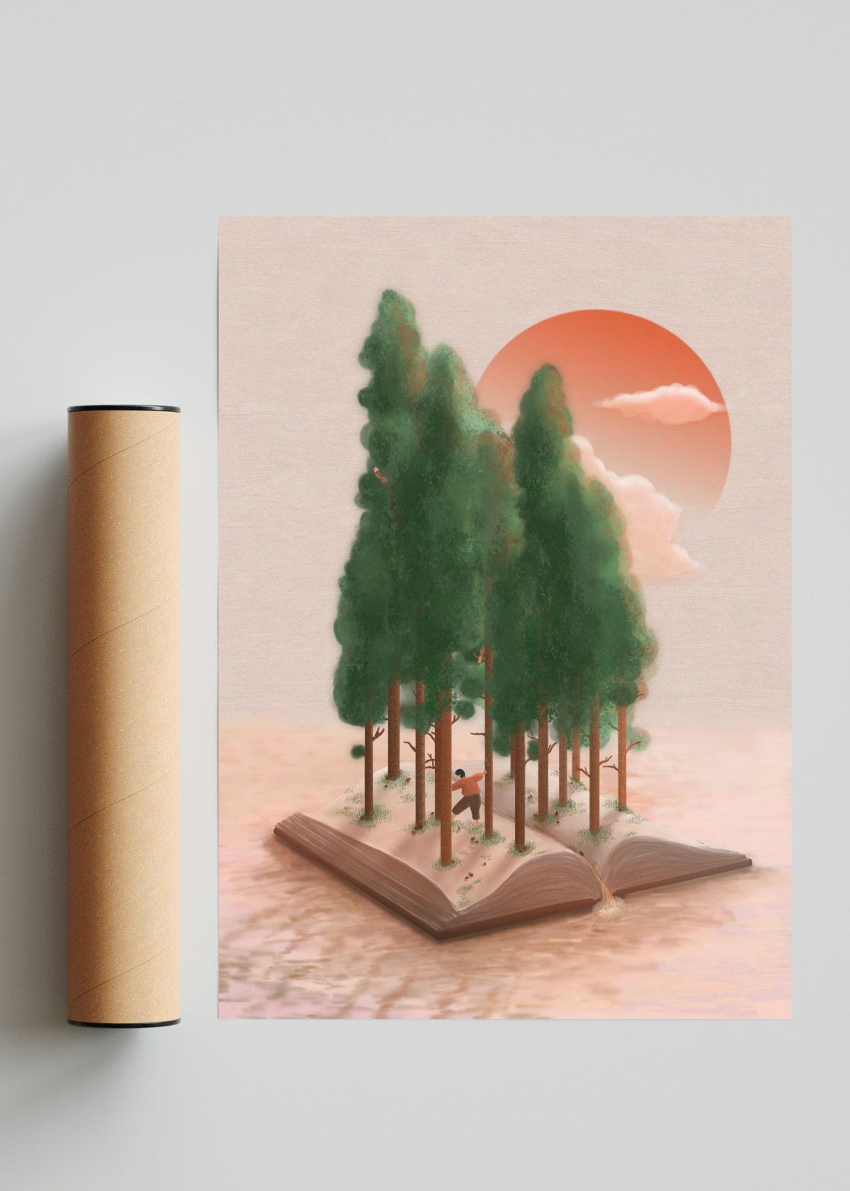 Lecturas en el bosque - Retrato solo print