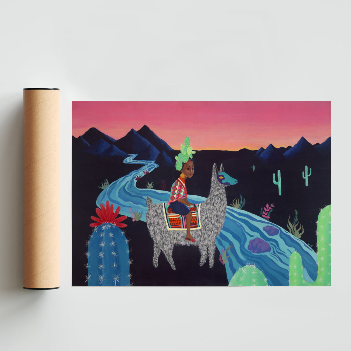 Amanece en el desierto - Paisaje Solo print