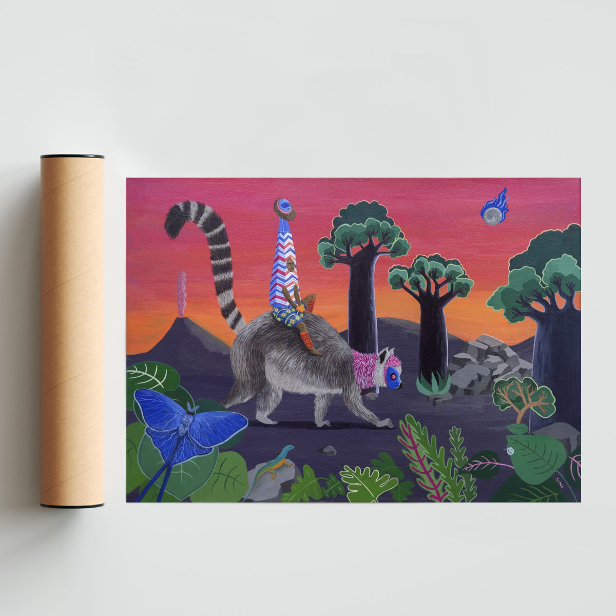 Luna en fuego - Paisaje Solo print