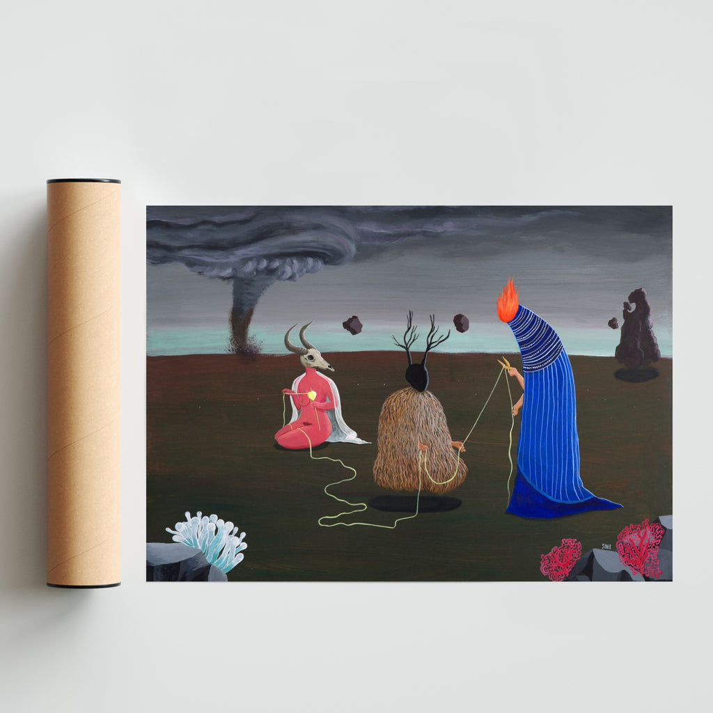 Las Parcas (o Sueño seguido con tormentas pero en mis sueños nunca tengo miedo) - Paisaje Solo print