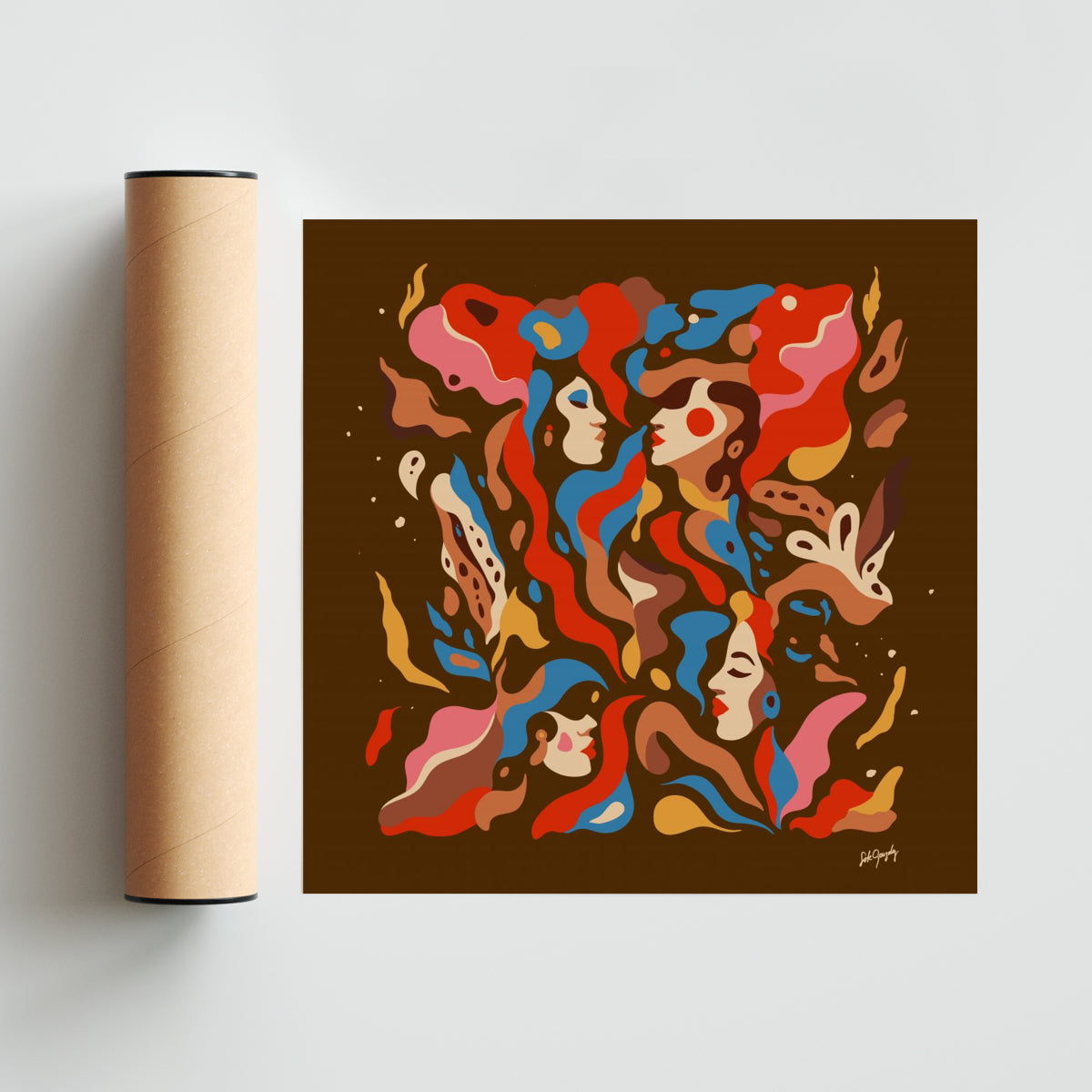Caras de Fuego_II - Cuadrado solo print