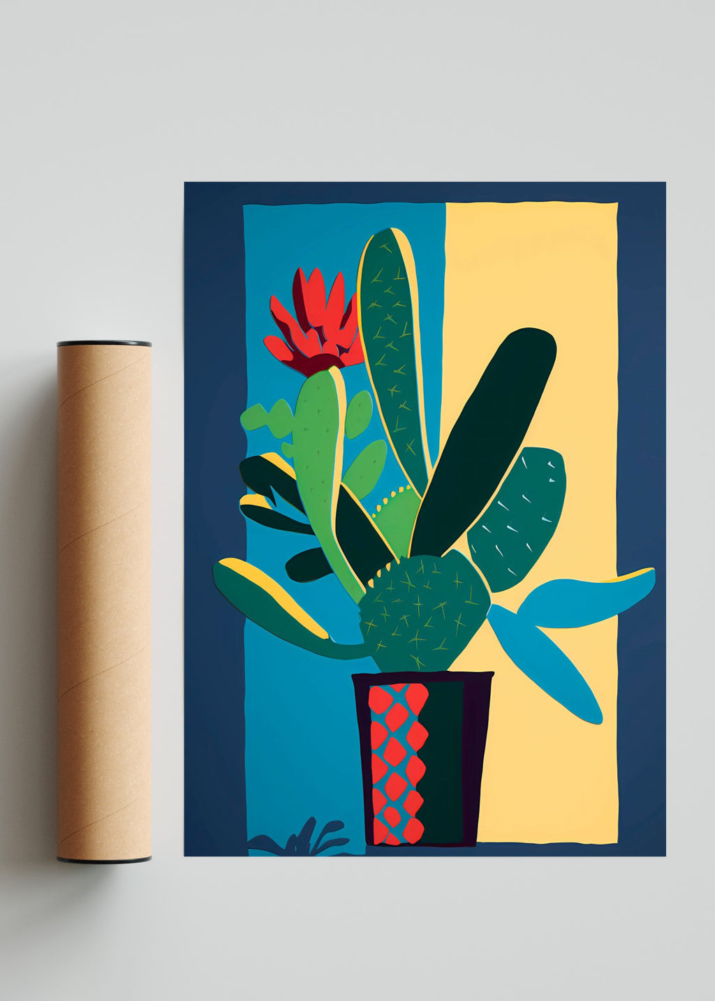 Cactus en Flor - Retrato solo print