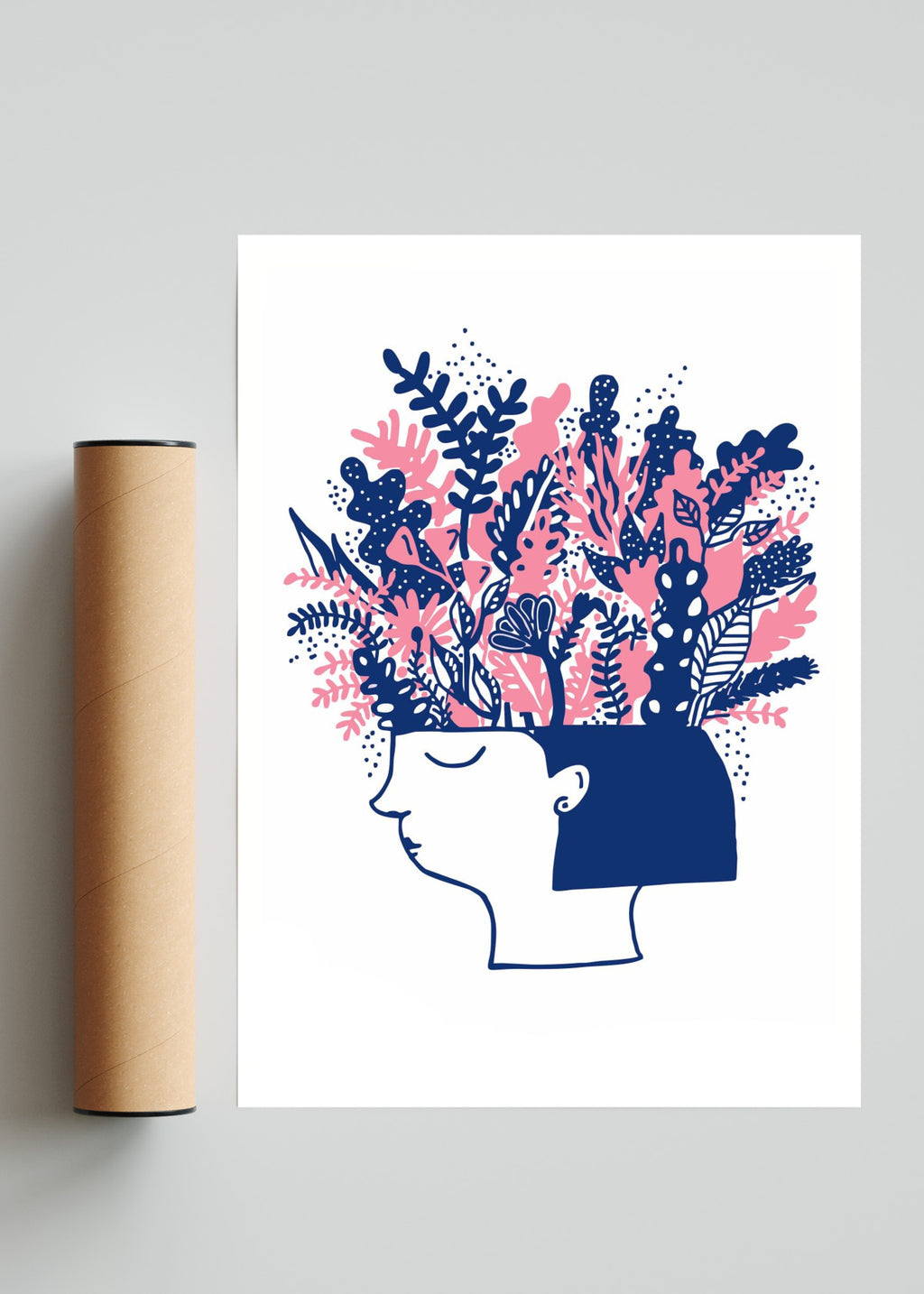Flores en la cabeza - Retrato solo print