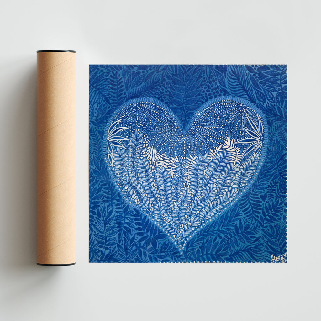 Blue love - Cuadrado solo print