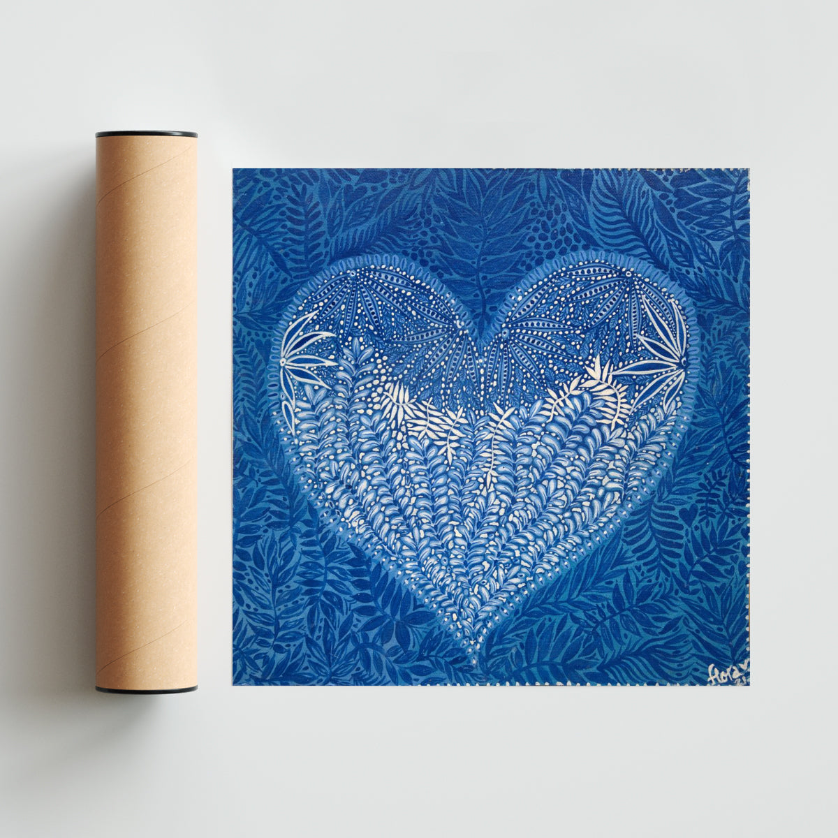Blue love - Cuadrado solo print