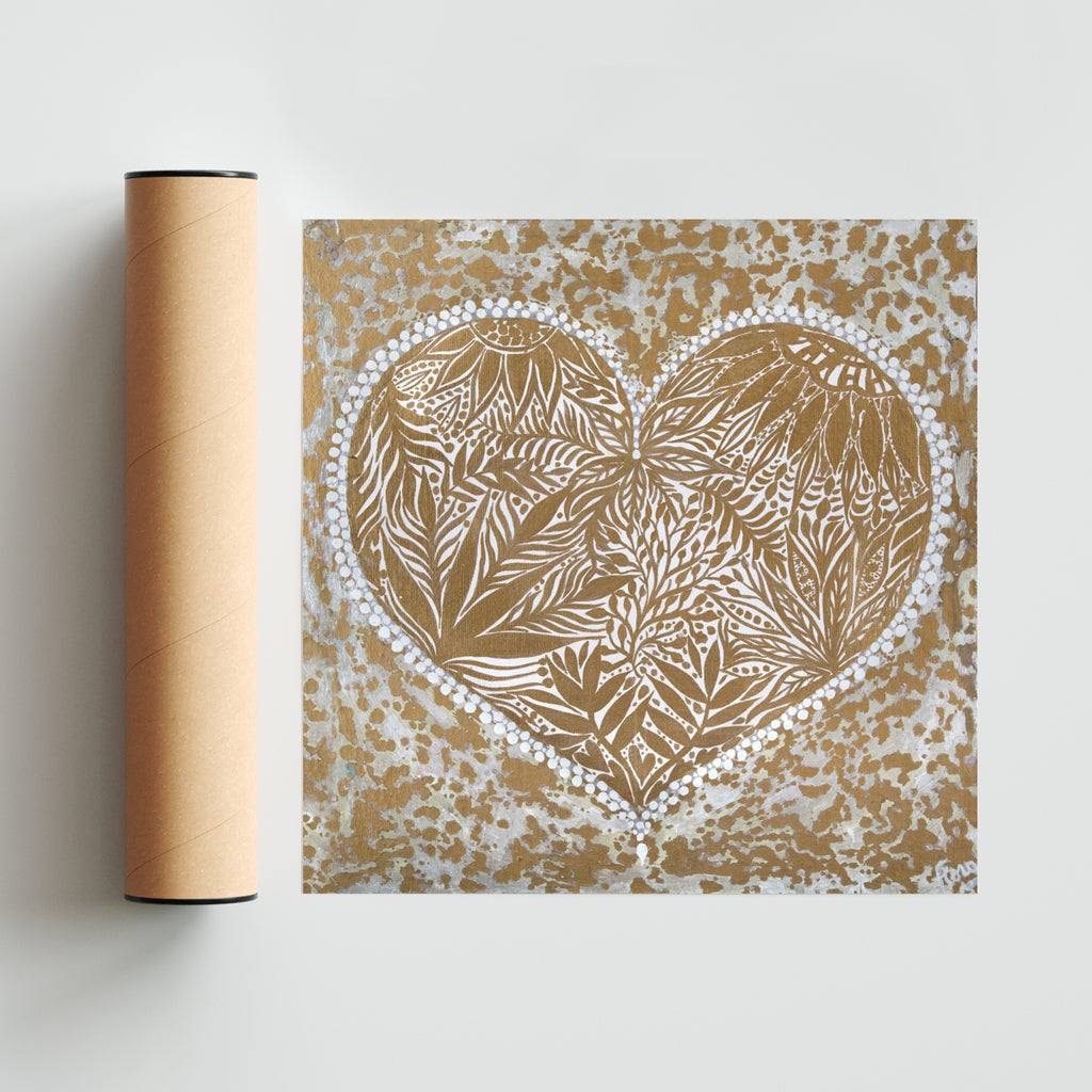 Golden love - Cuadrado solo print