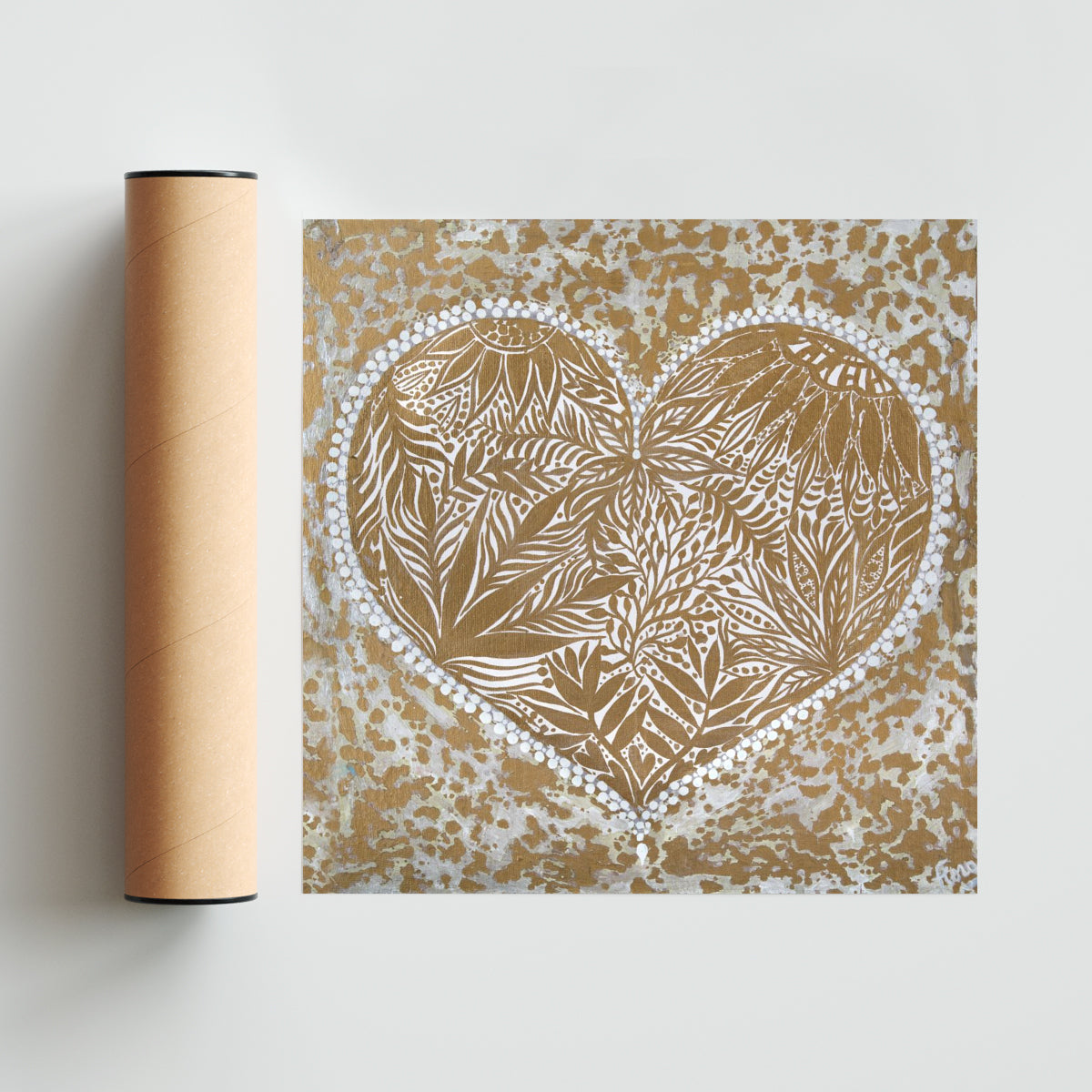 Golden love - Cuadrado solo print